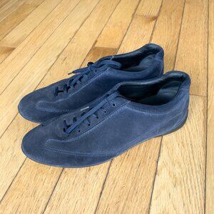 TOD'S Mens Low-Top Suede Sneakers, Navy, Size 10